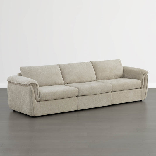 Modular 3-Seat Sofa with Double-Layer Armrests