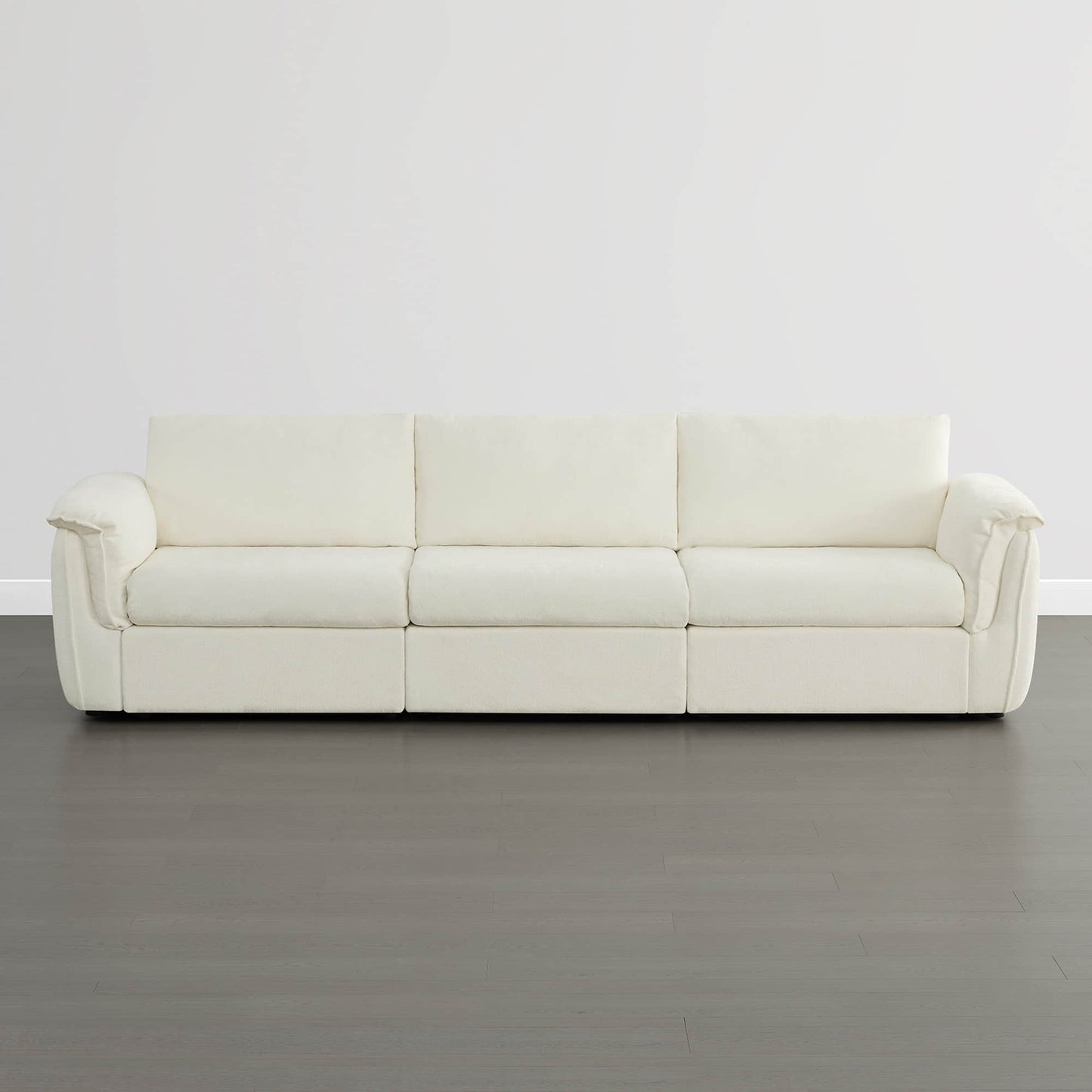 Modular 3-Seat Sofa with Double-Layer Armrests