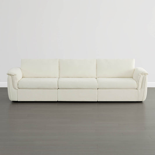 Modular 3-Seat Sofa with Double-Layer Armrests