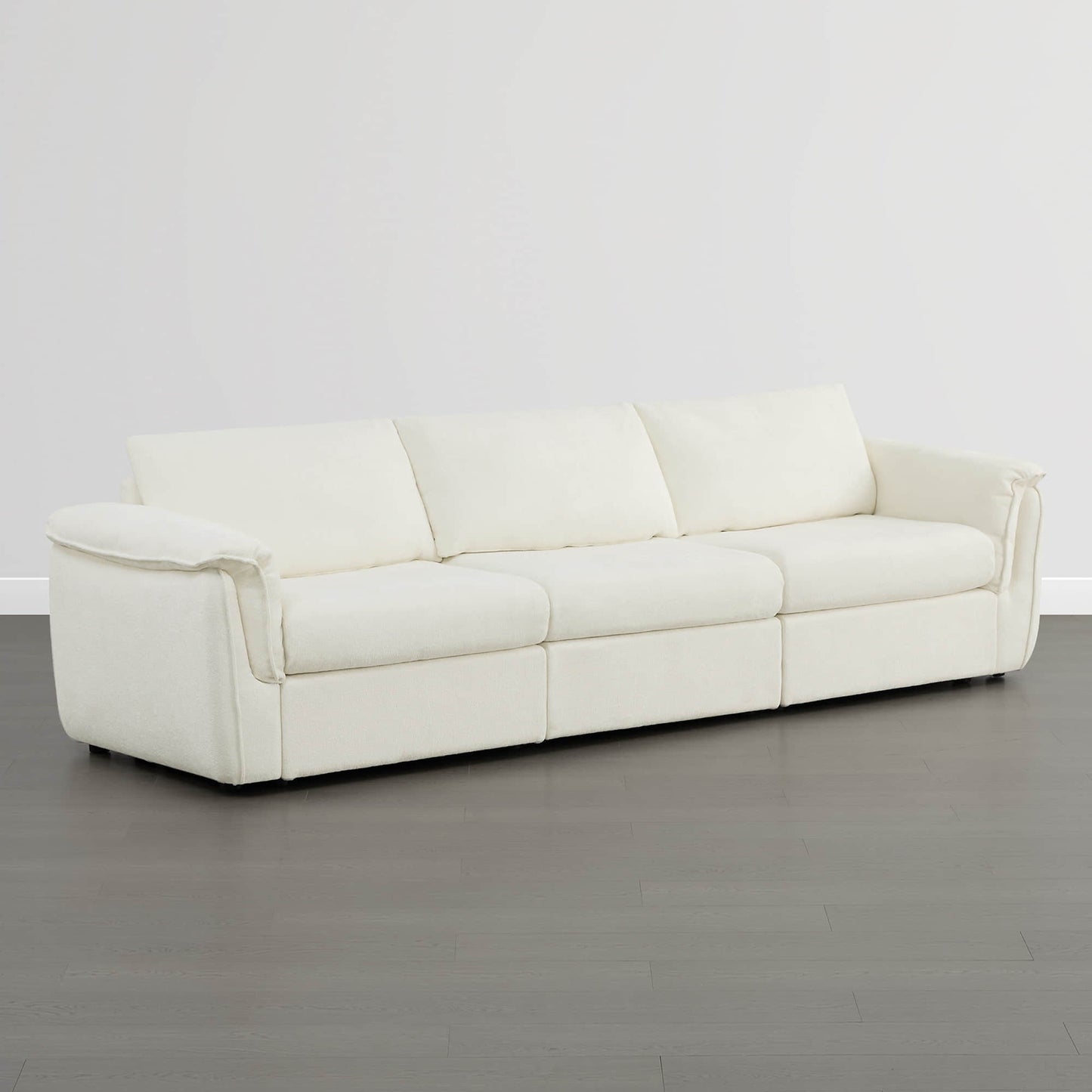 Modular 3-Seat Sofa with Double-Layer Armrests