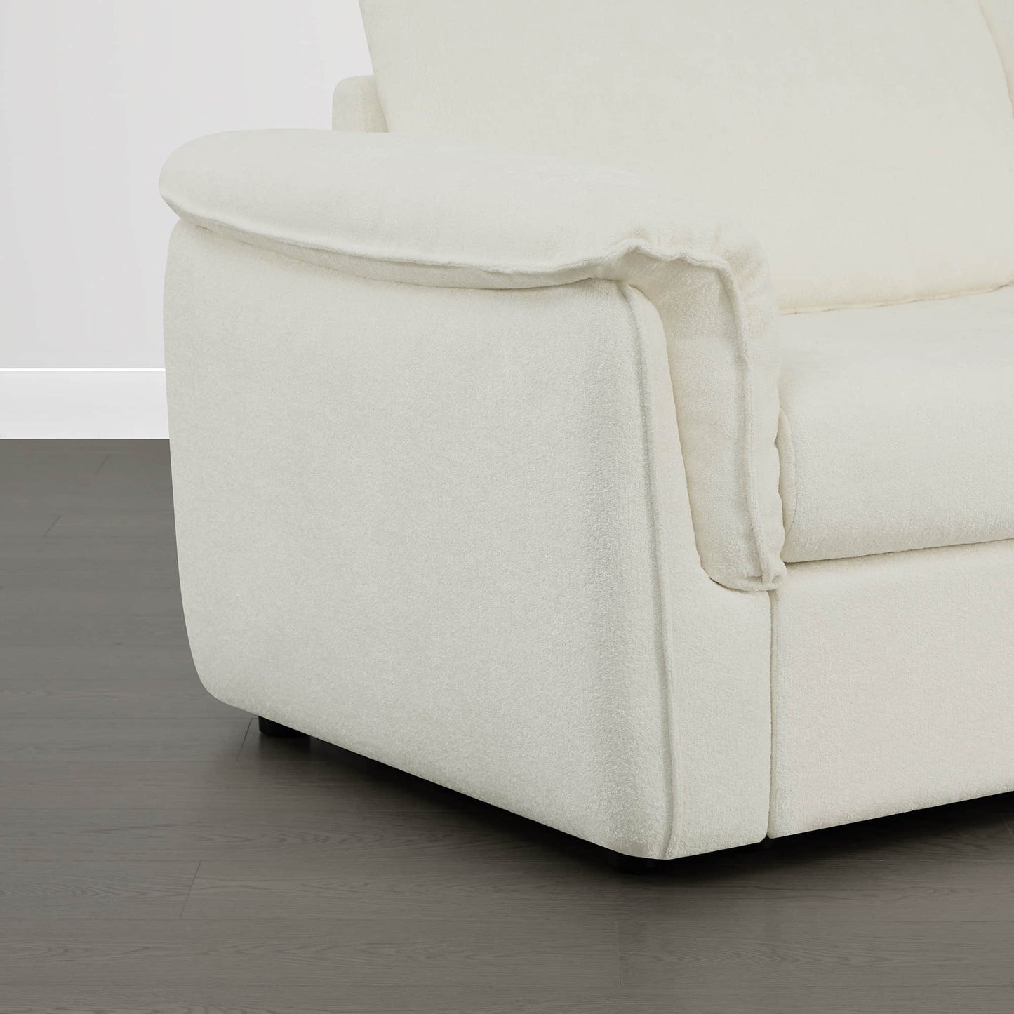 Modular 3-Seat Sofa with Double-Layer Armrests