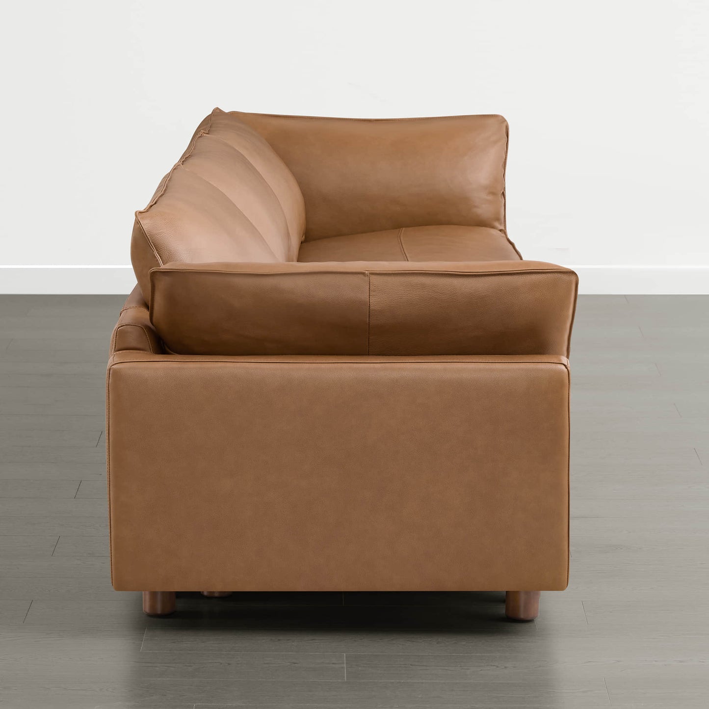 Modular 3-Seat Sofa with Wooden Legs in Neutral Fabric