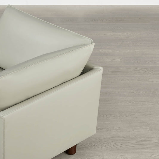 Modular 3-Seat Sofa with Wooden Legs in Neutral Fabric