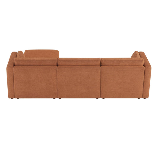 Modular 4-Seat Sofa Chaise with Storage Ottoman