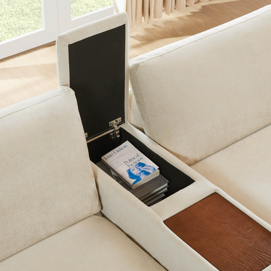 Modular 4-Seater Sofa-Chaise with Angled Design