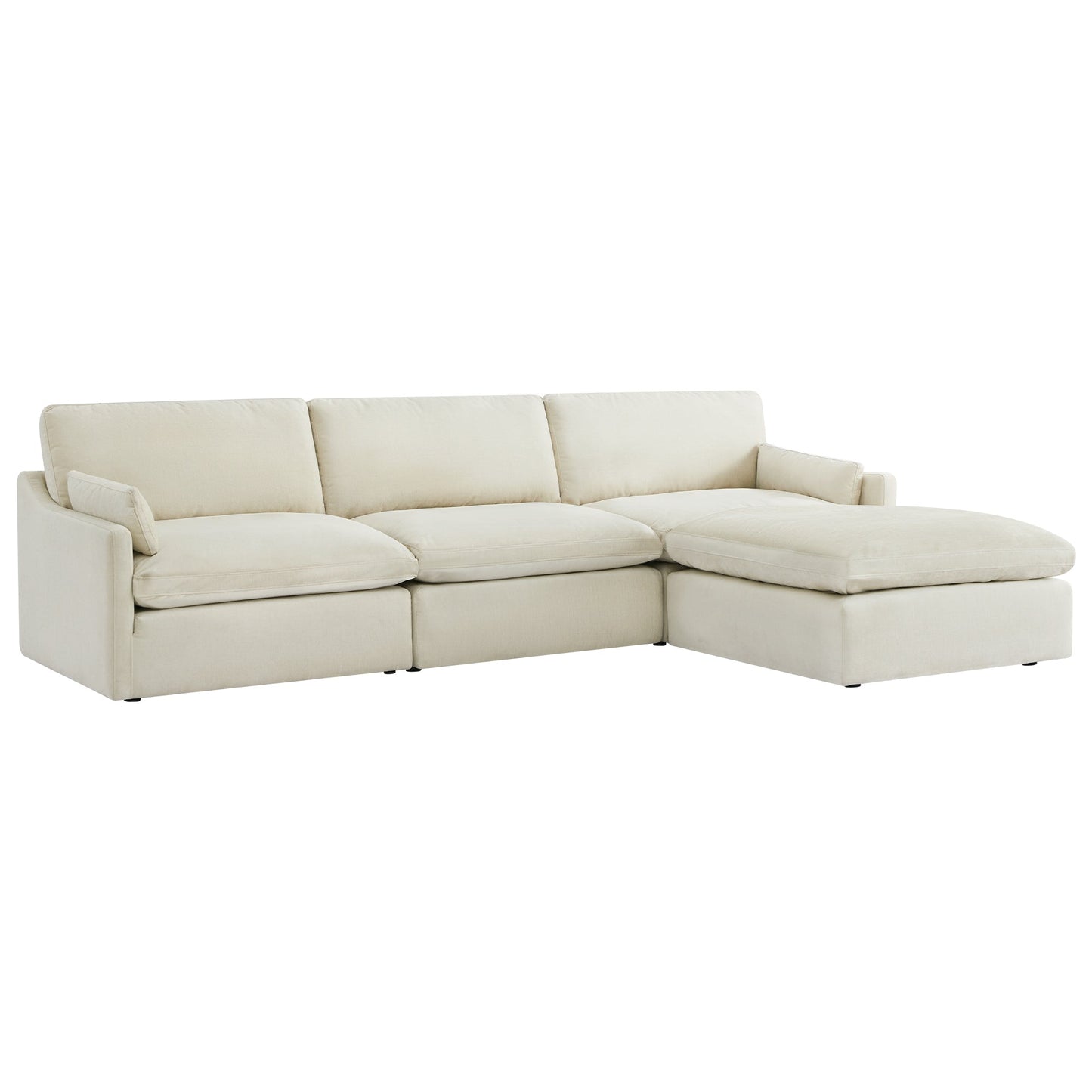 Modular 4-Seater Sofa-Chaise with Angled Design