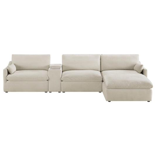 Modular 4-Seater Sofa-Chaise with Angled Design