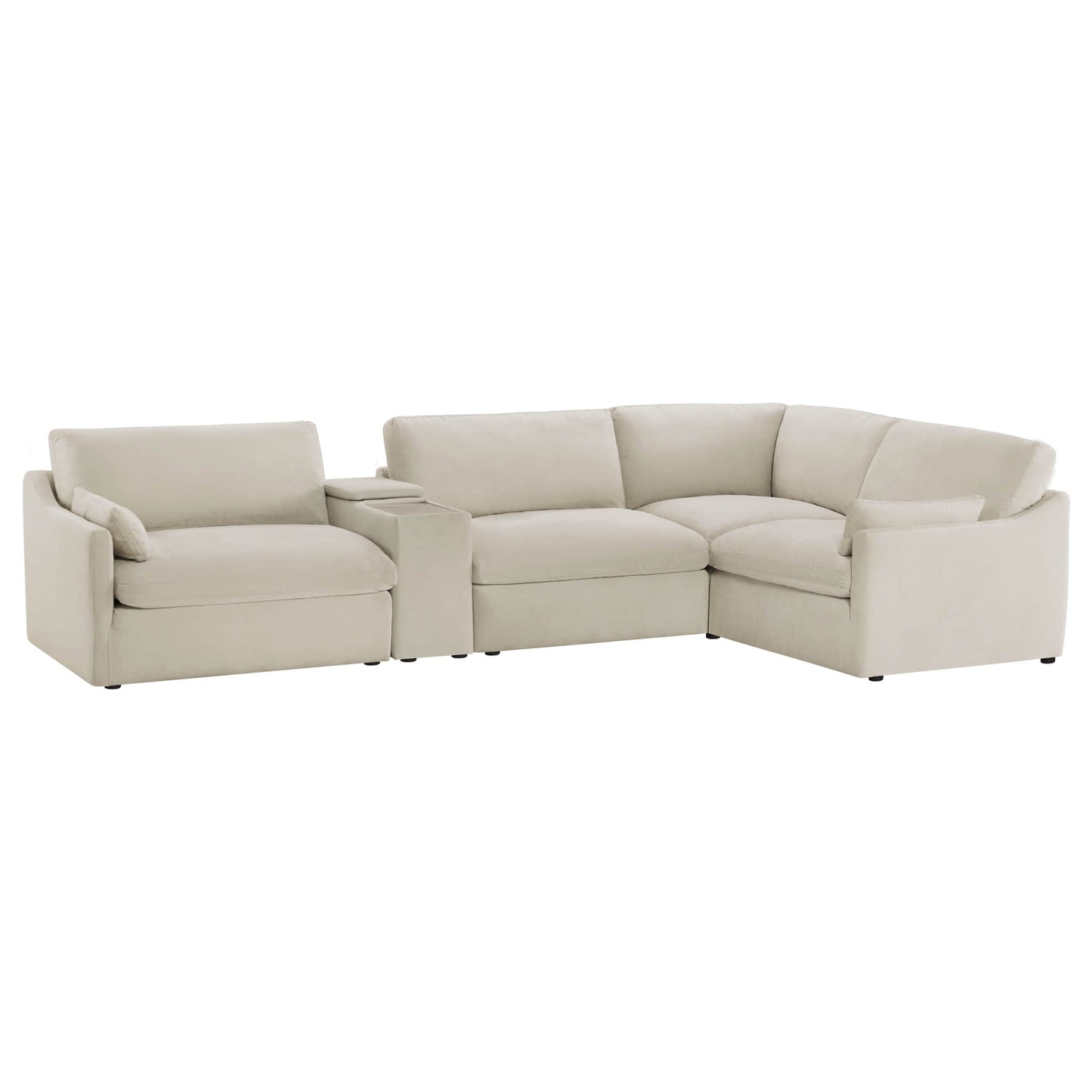 Modular 4-Seater Sofa-Chaise with Angled Design
