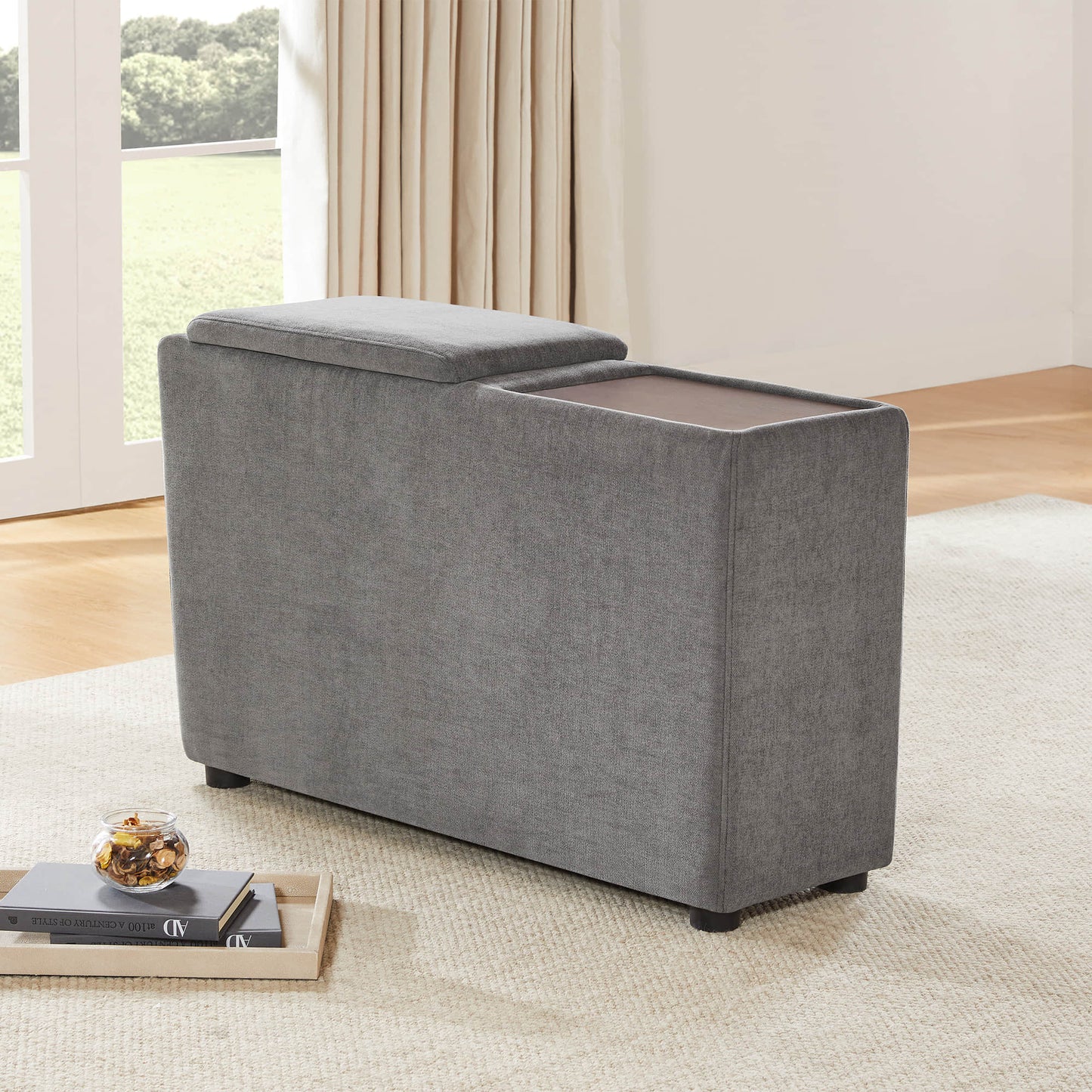 Modular 4-Seater Sofa-Chaise with Angled Design