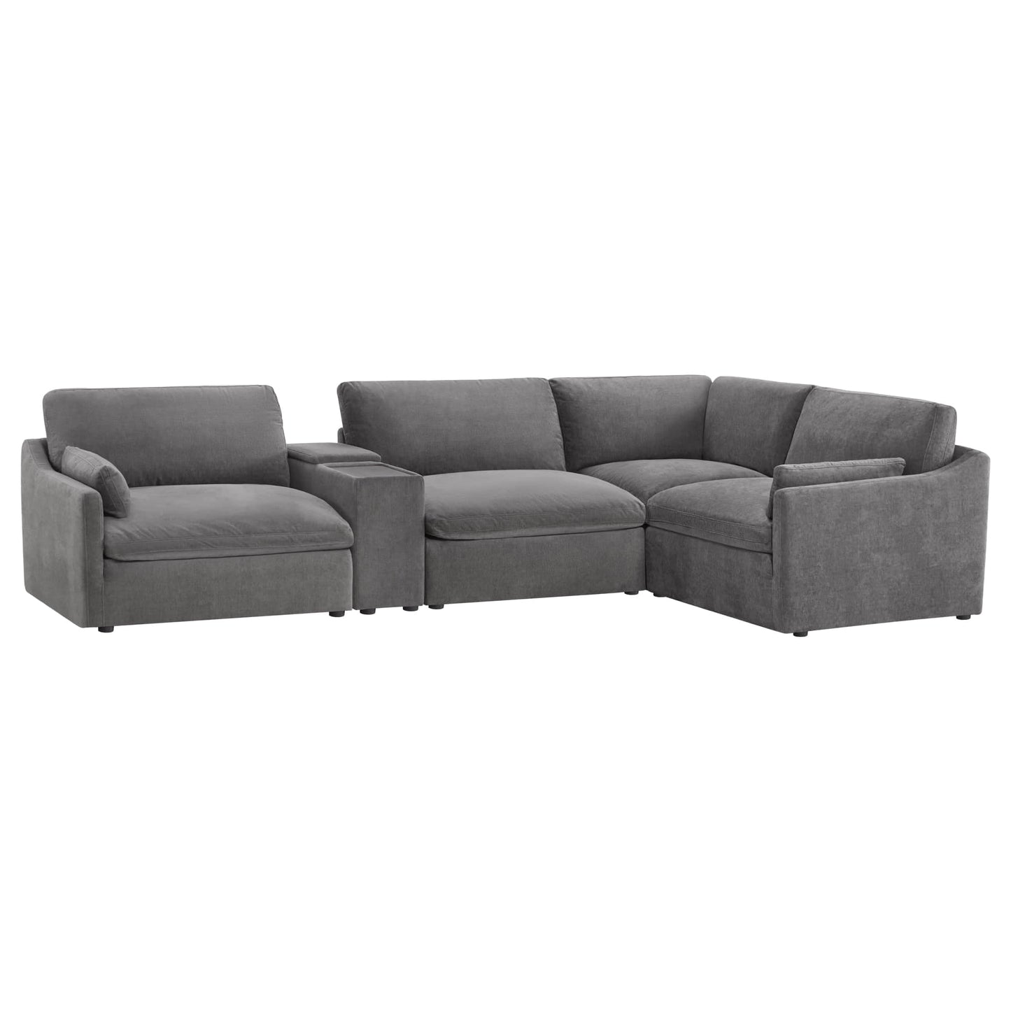Modular 4-Seater Sofa-Chaise with Angled Design
