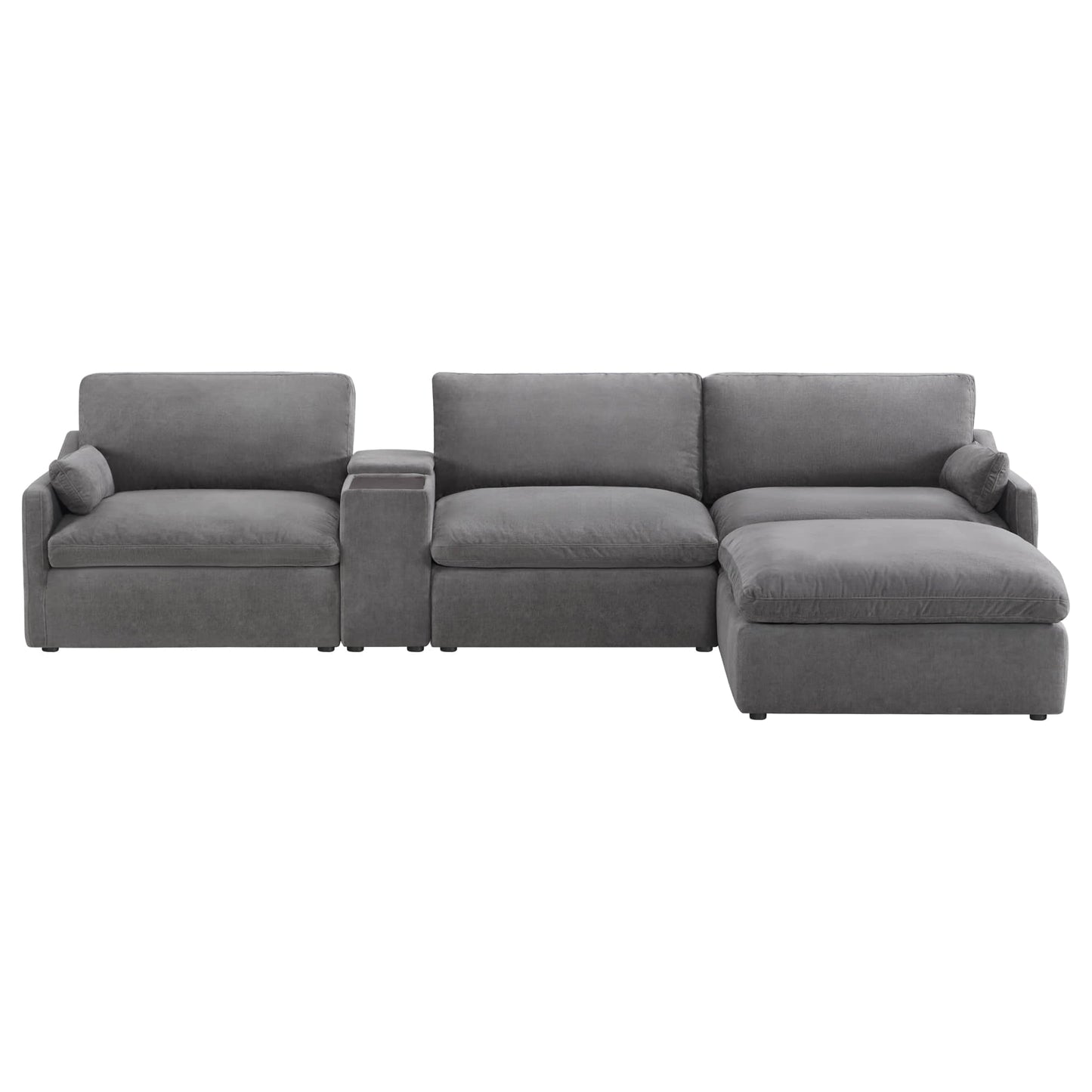 Modular 4-Seater Sofa-Chaise with Angled Design