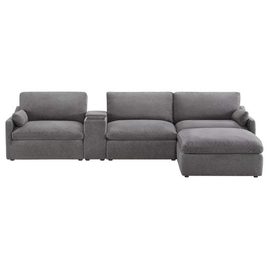 Modular 4-Seater Sofa-Chaise with Angled Design