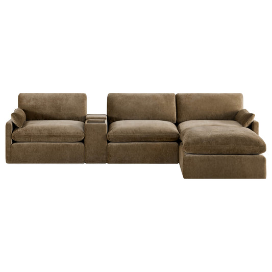 Modular 4-Seater Sofa-Chaise with Angled Design