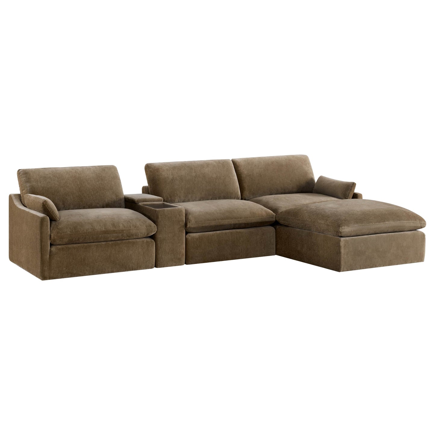 Modular 4-Seater Sofa-Chaise with Angled Design