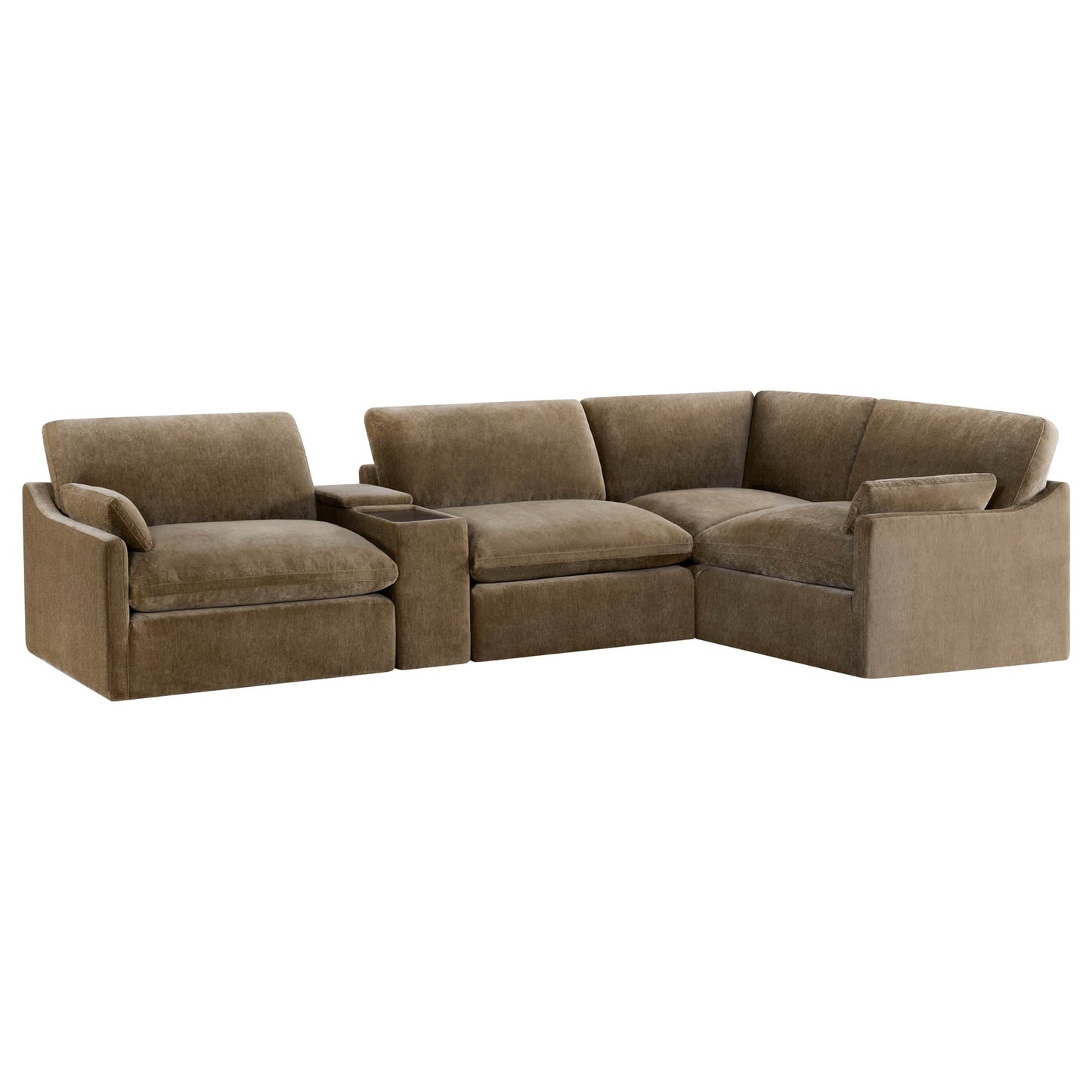 Modular 4-Seater Sofa-Chaise with Angled Design