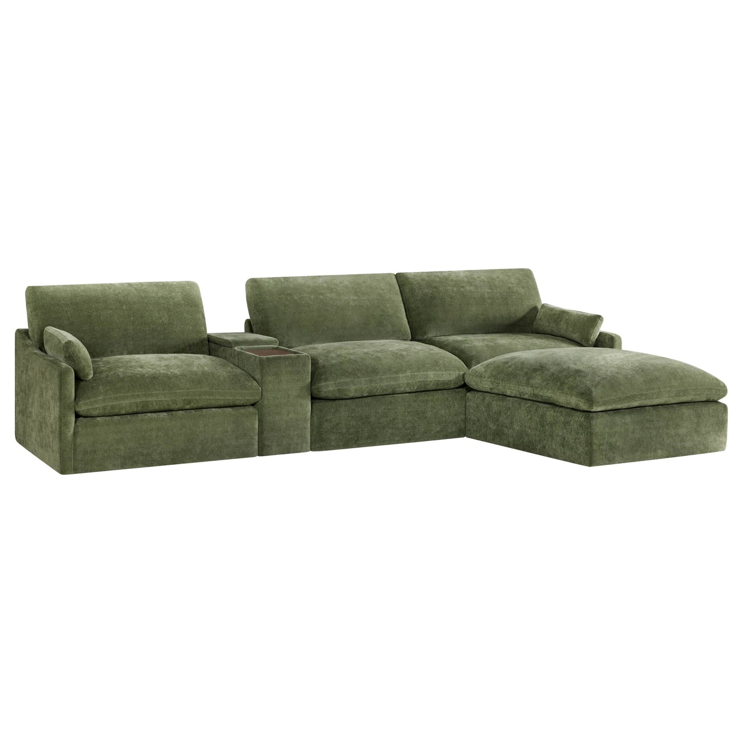 Modular 4-Seater Sofa-Chaise with Angled Design
