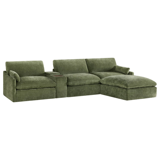 Modular 4-Seater Sofa-Chaise with Angled Design