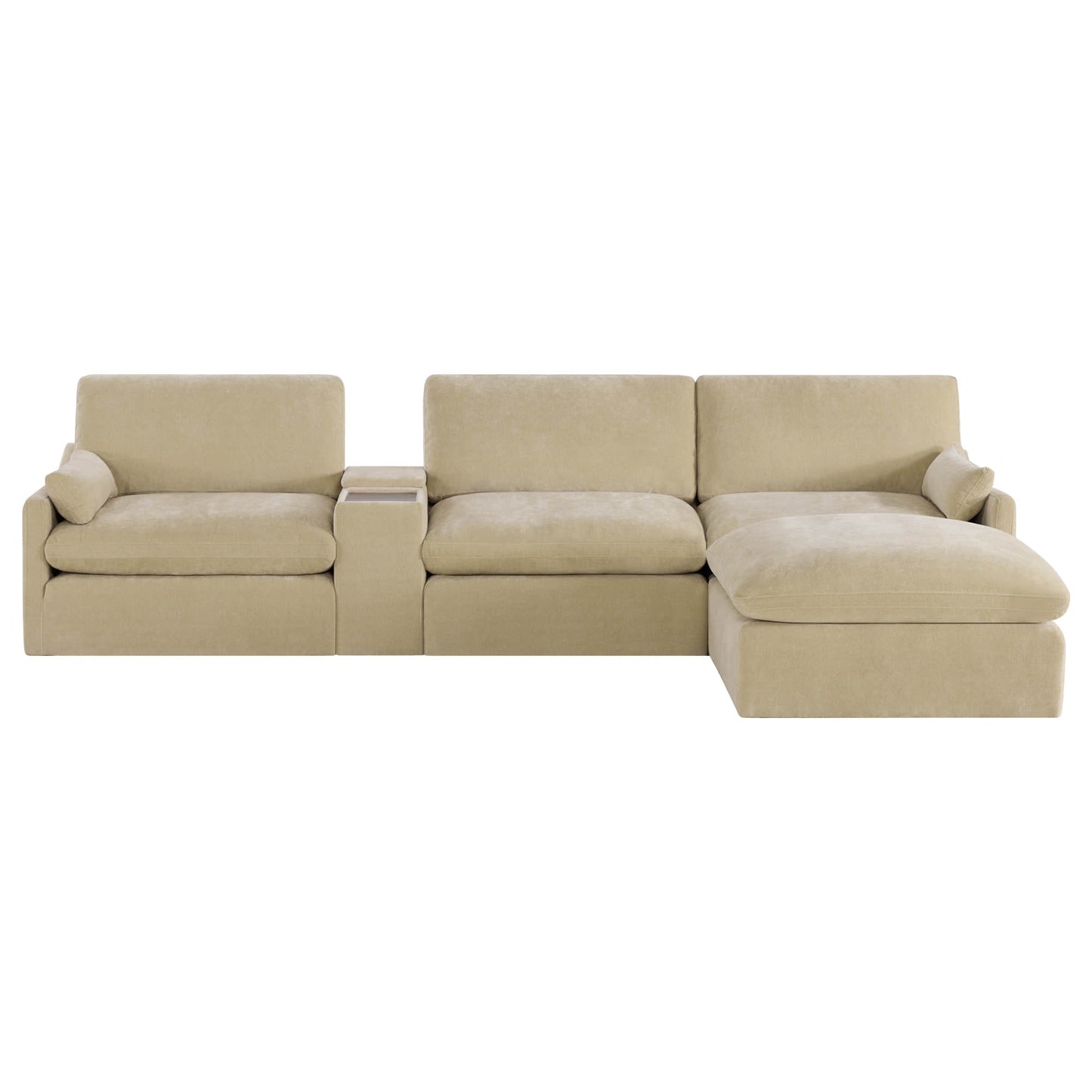 Modular 4-Seater Sofa-Chaise with Angled Design