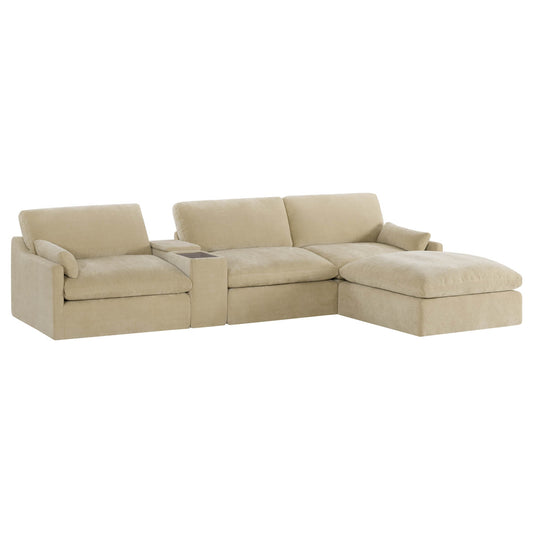 Modular 4-Seater Sofa-Chaise with Angled Design