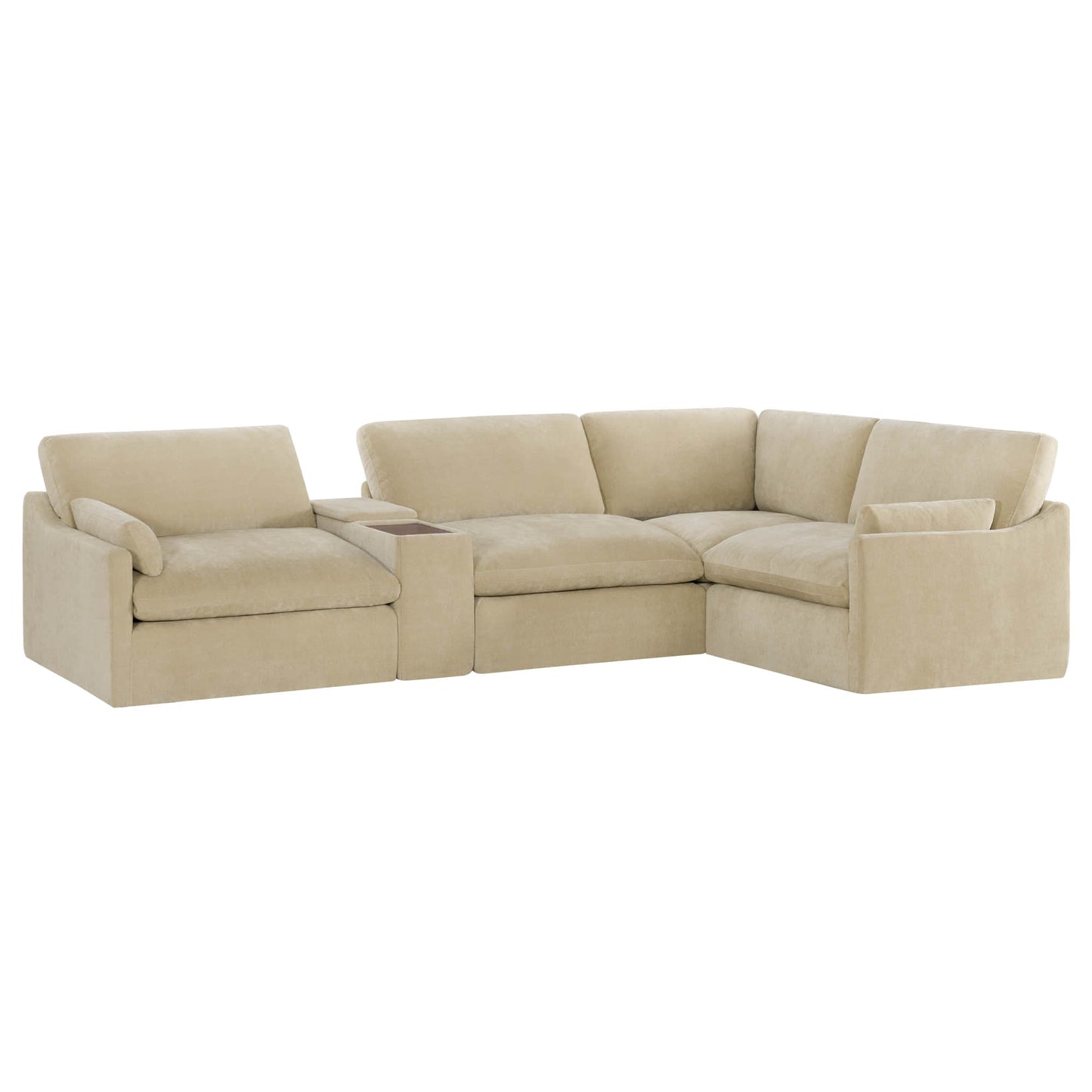 Modular 4-Seater Sofa-Chaise with Angled Design