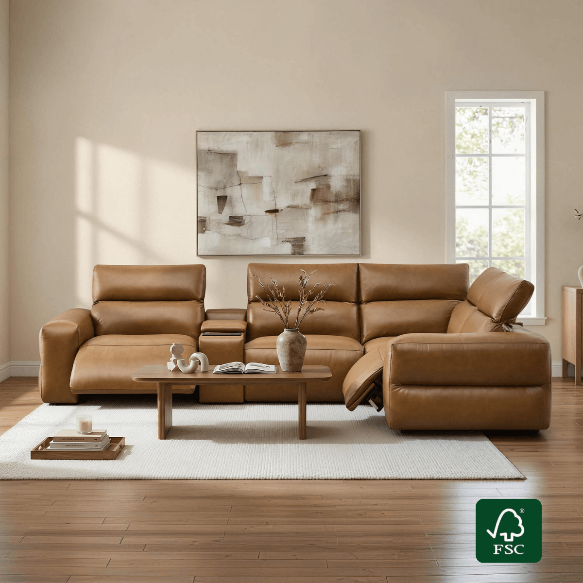 Modular 5-Seat Power Reclining Sofa with Power Headrests
