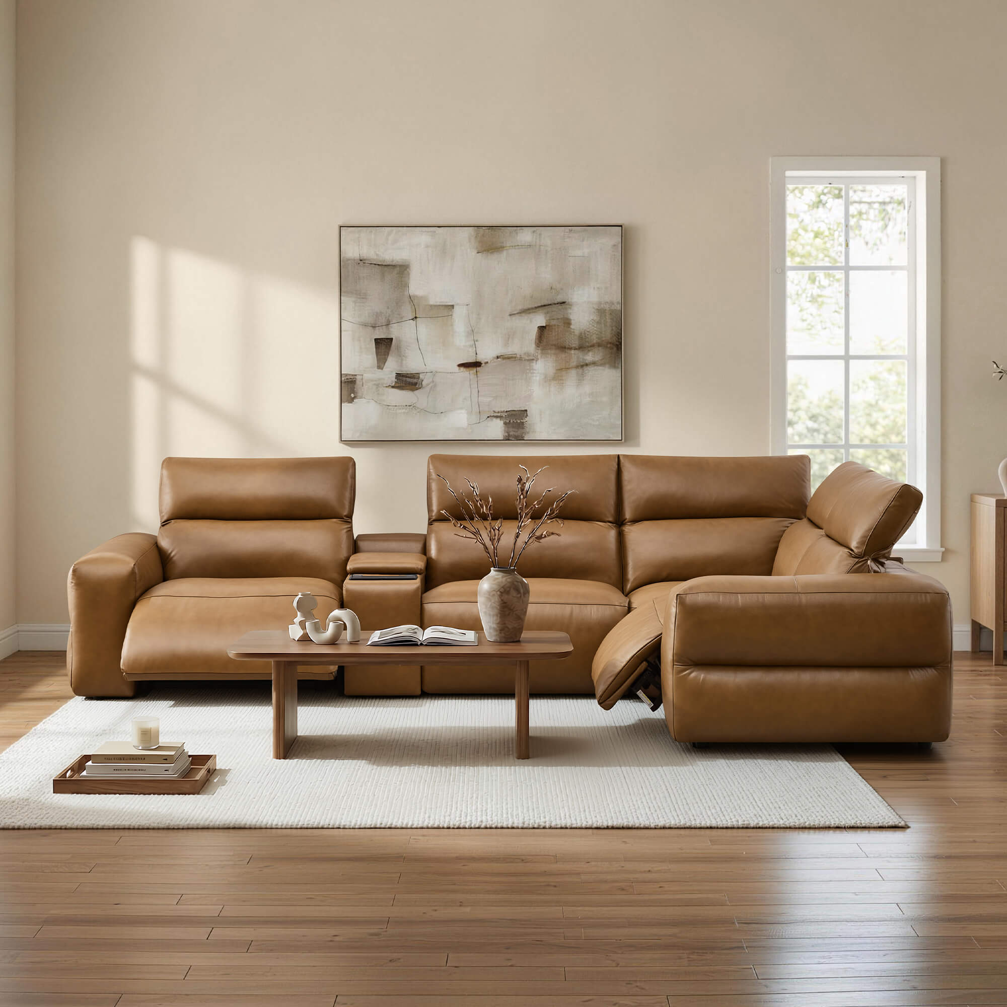 Modular 5-Seat Power Reclining Sofa with Power Headrests