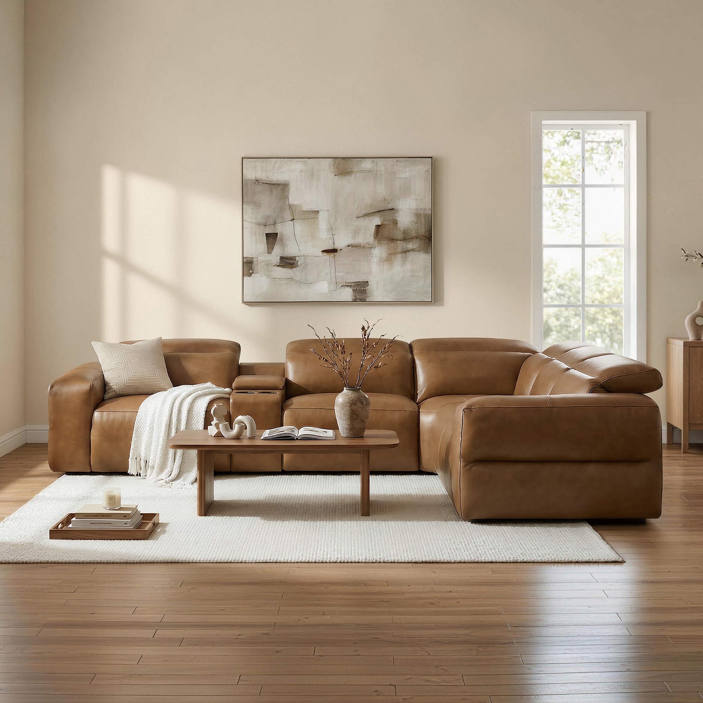 Modular 5-Seat Power Reclining Sofa with Power Headrests