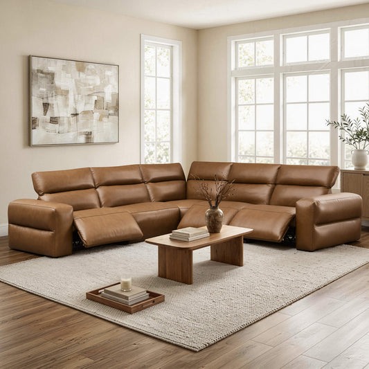 Modular 5-Seat Power Reclining Sofa with Power Headrests