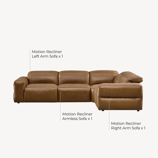 Modular 5-Seat Power Reclining Sofa with Power Headrests