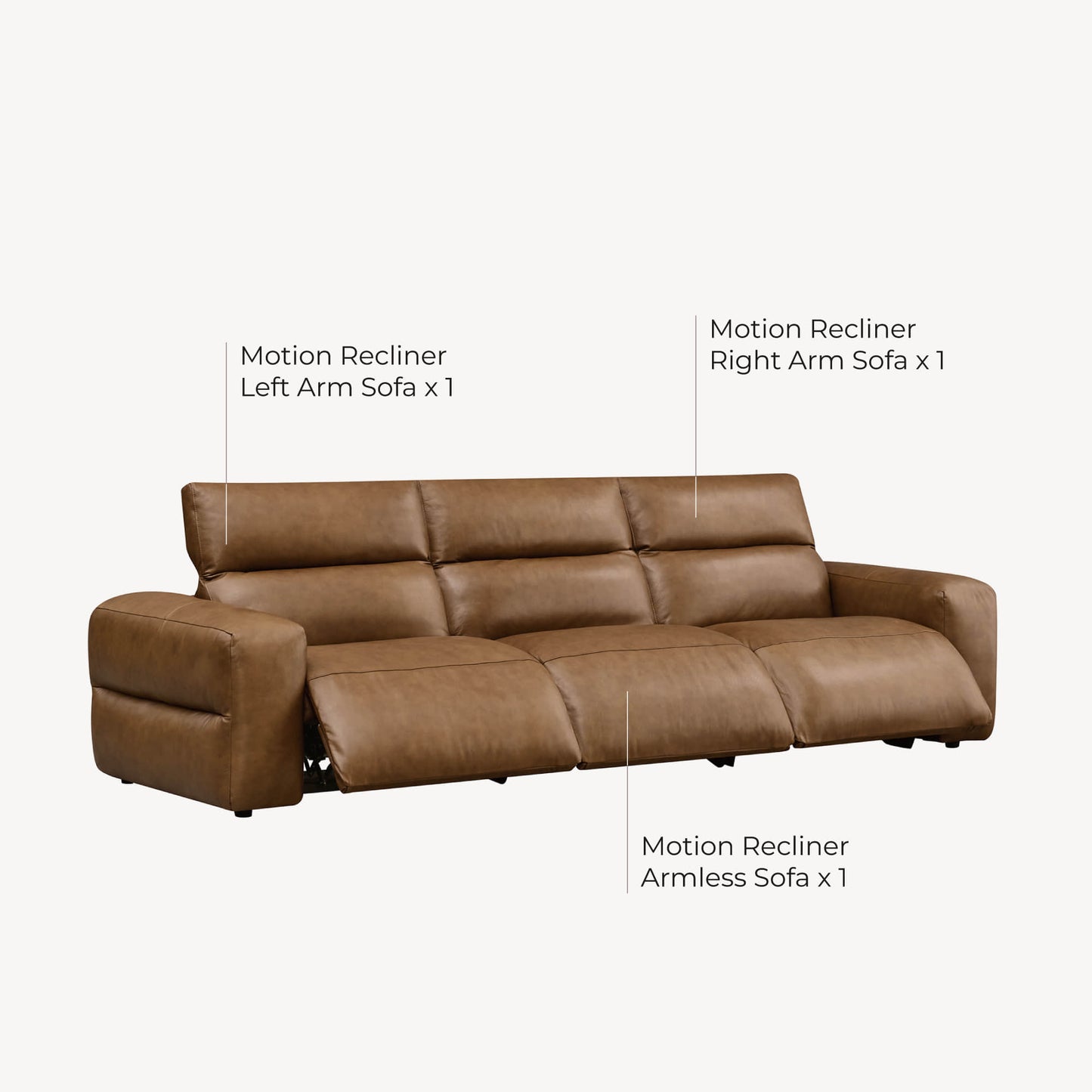 Modular 5-Seat Power Reclining Sofa with Power Headrests