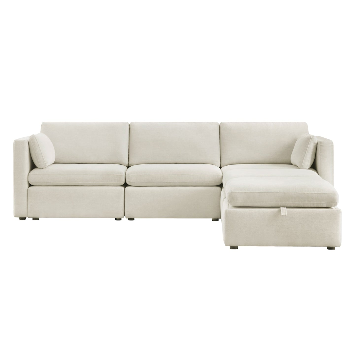 Modular 5-Seat Sofa Chaise with Storage Ottomans