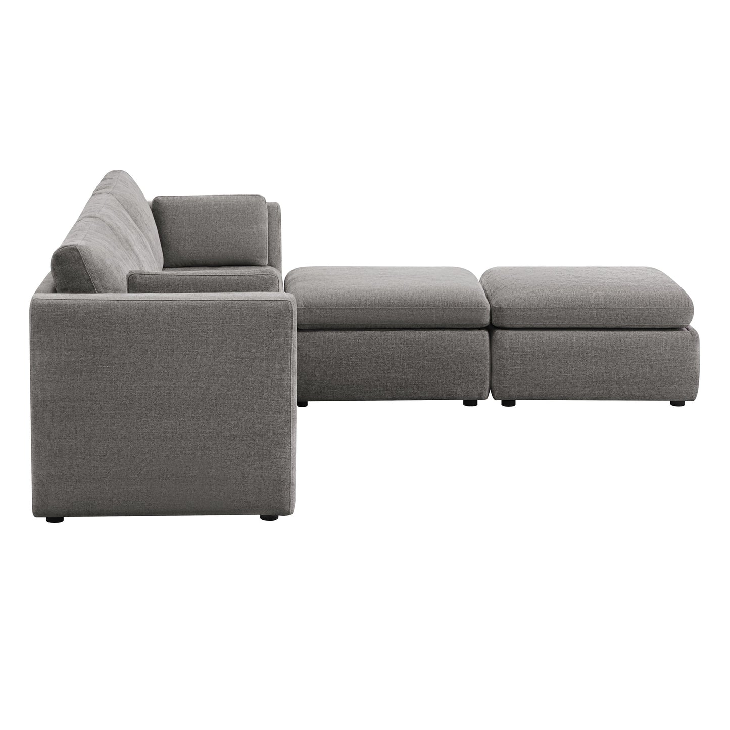 Modular 5-Seat Sofa Chaise with Storage Ottomans