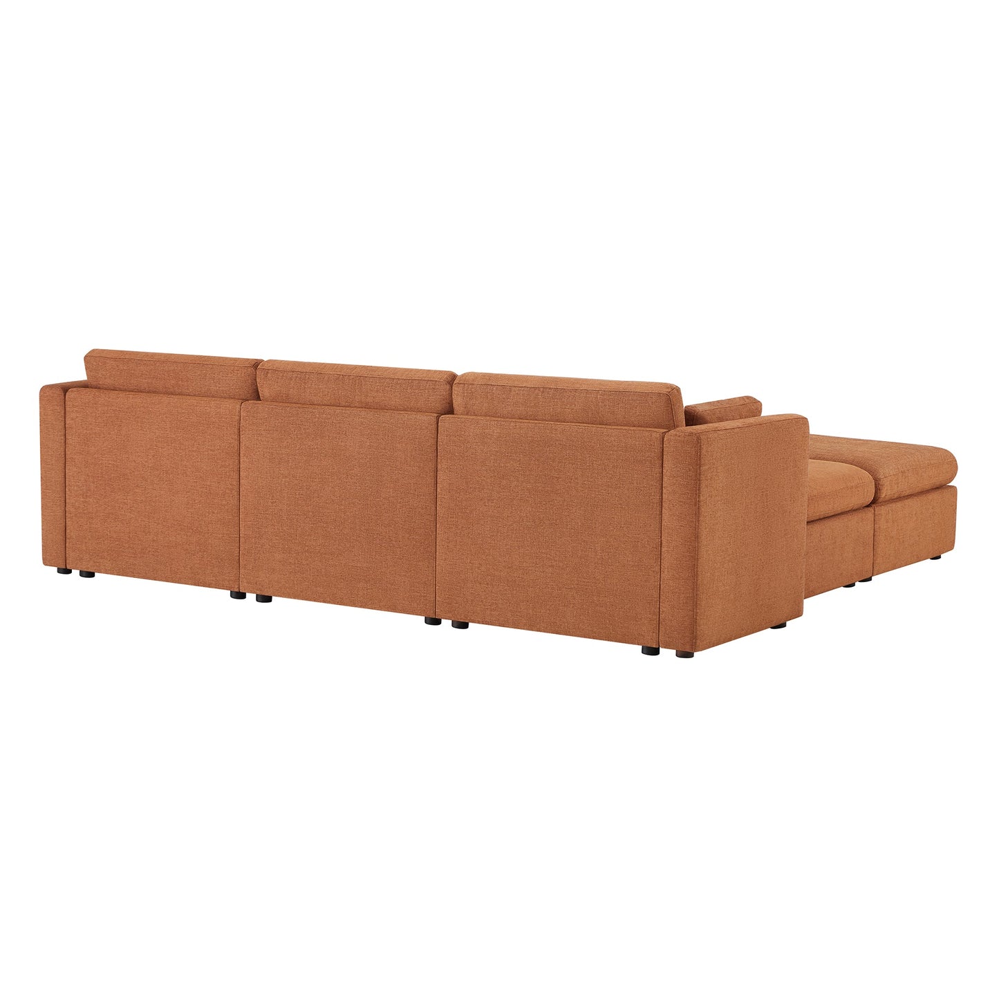 Modular 5-Seat Sofa Chaise with Storage Ottomans