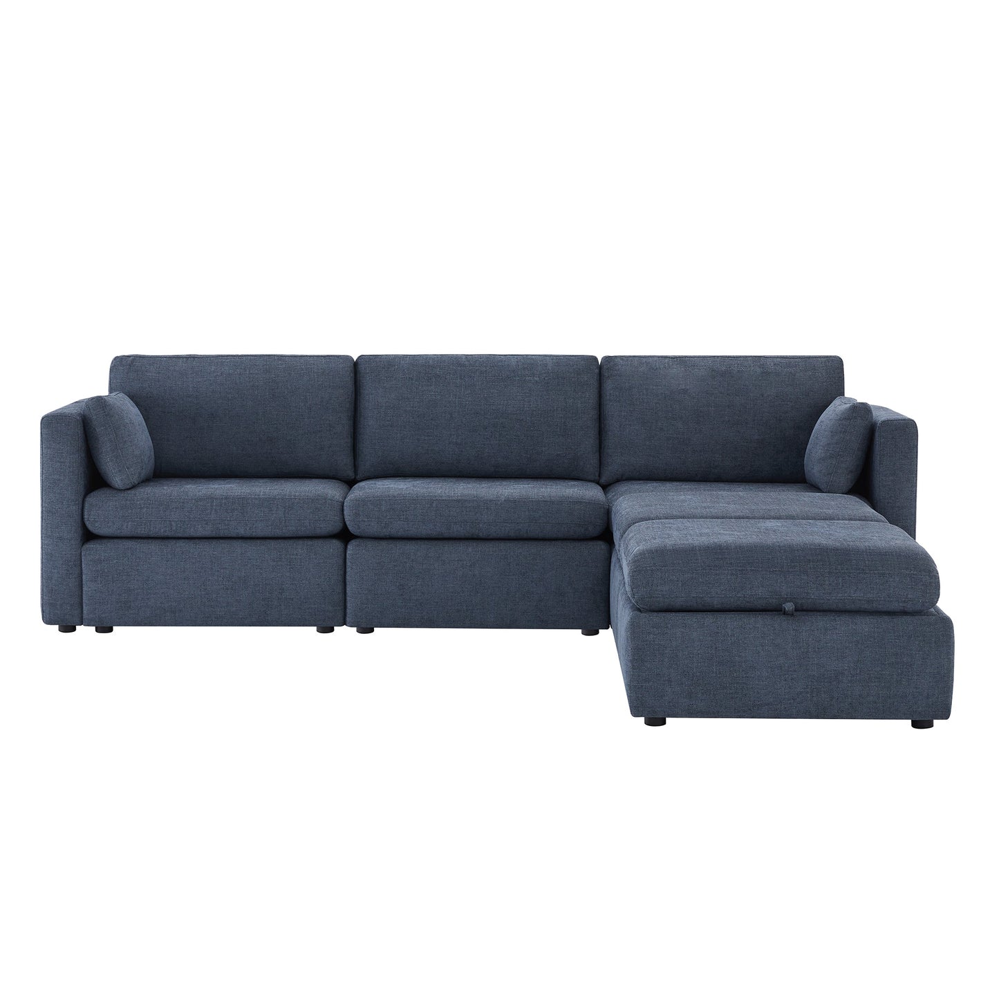 Modular 5-Seat Sofa Chaise with Storage Ottomans