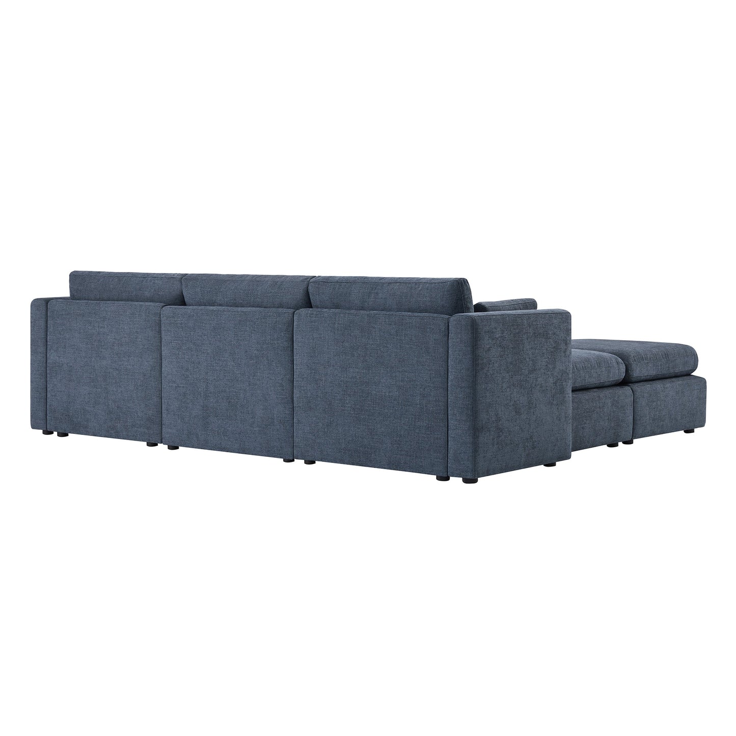 Modular 5-Seat Sofa Chaise with Storage Ottomans