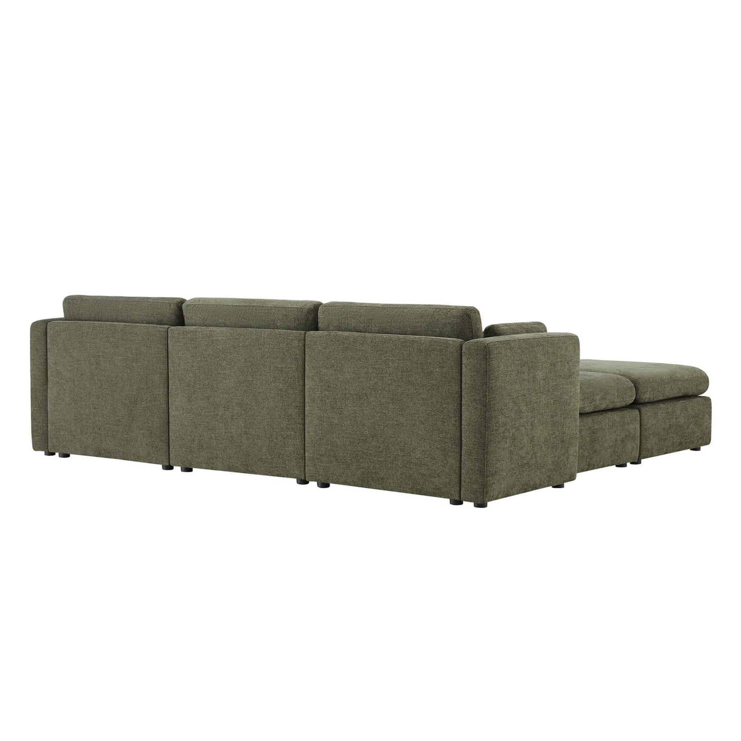 Modular 5-Seat Sofa Chaise with Storage Ottomans