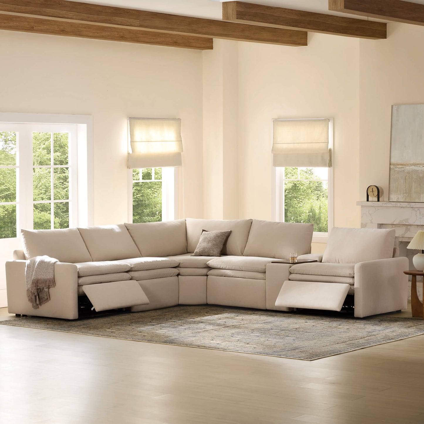 Modular 5-Seat Zero Gravity Reclining Sofa in Ohana Design