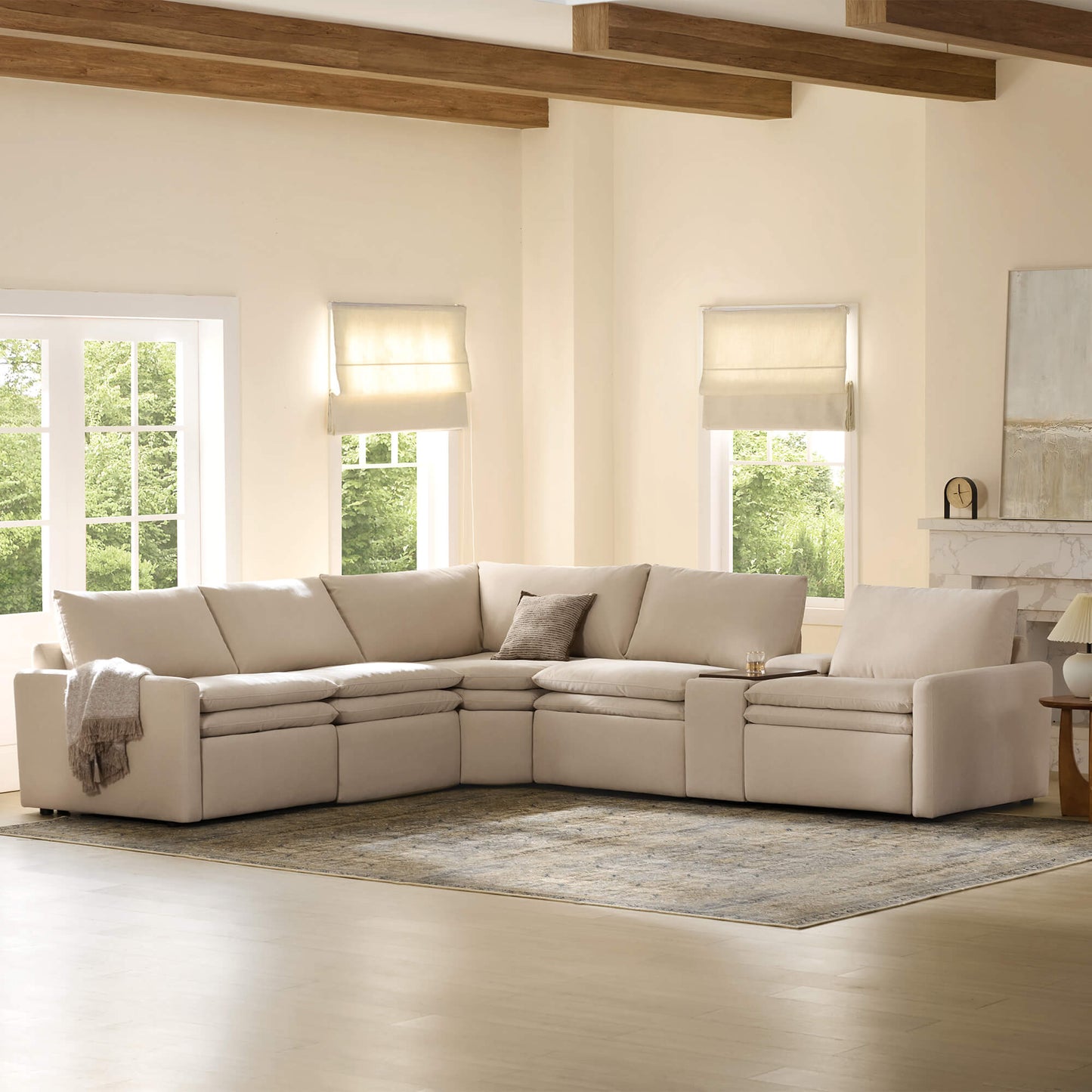 Modular 5-Seat Zero Gravity Reclining Sofa in Ohana Design