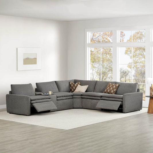 Modular 5-Seat Zero Gravity Reclining Sofa in Ohana Design