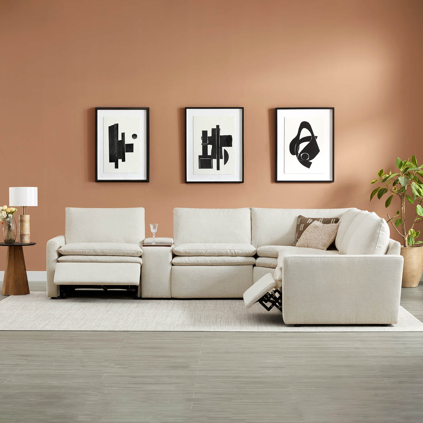Modular 5-Seat Zero Gravity Reclining Sofa in Ohana Design