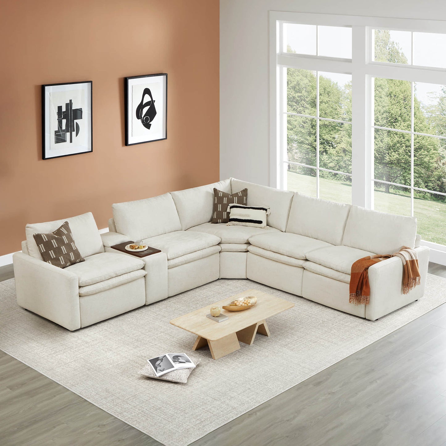 Modular 5-Seat Zero Gravity Reclining Sofa in Ohana Design