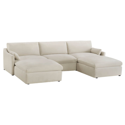 Modular 5-Seater Sofa with Chaise Lounge Design