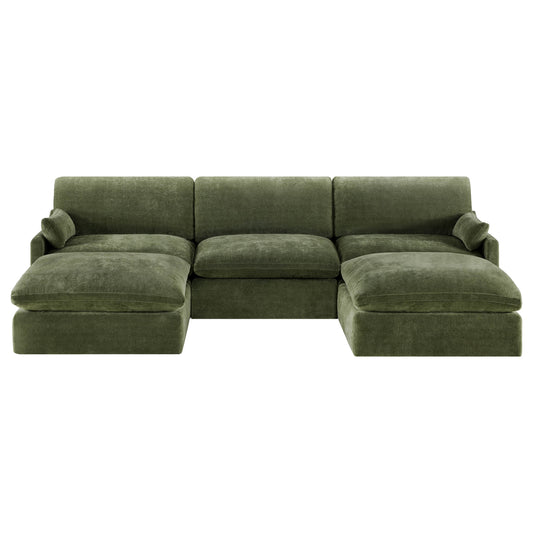 Modular 5-Seater Sofa with Chaise Lounge Design