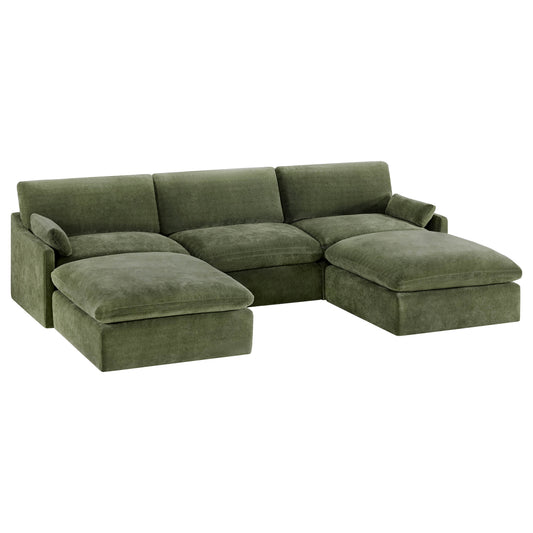Modular 5-Seater Sofa with Chaise Lounge Design