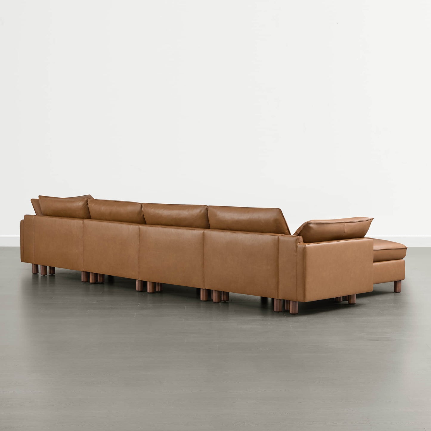 Modular 6-Seat Sectional Sofa with Wooden Legs