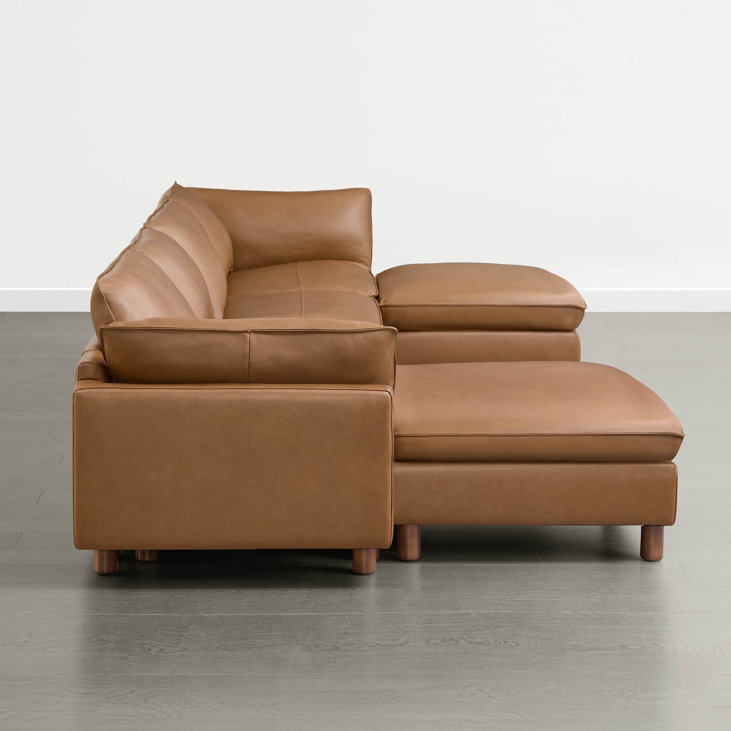 Modular 6-Seat Sectional Sofa with Wooden Legs