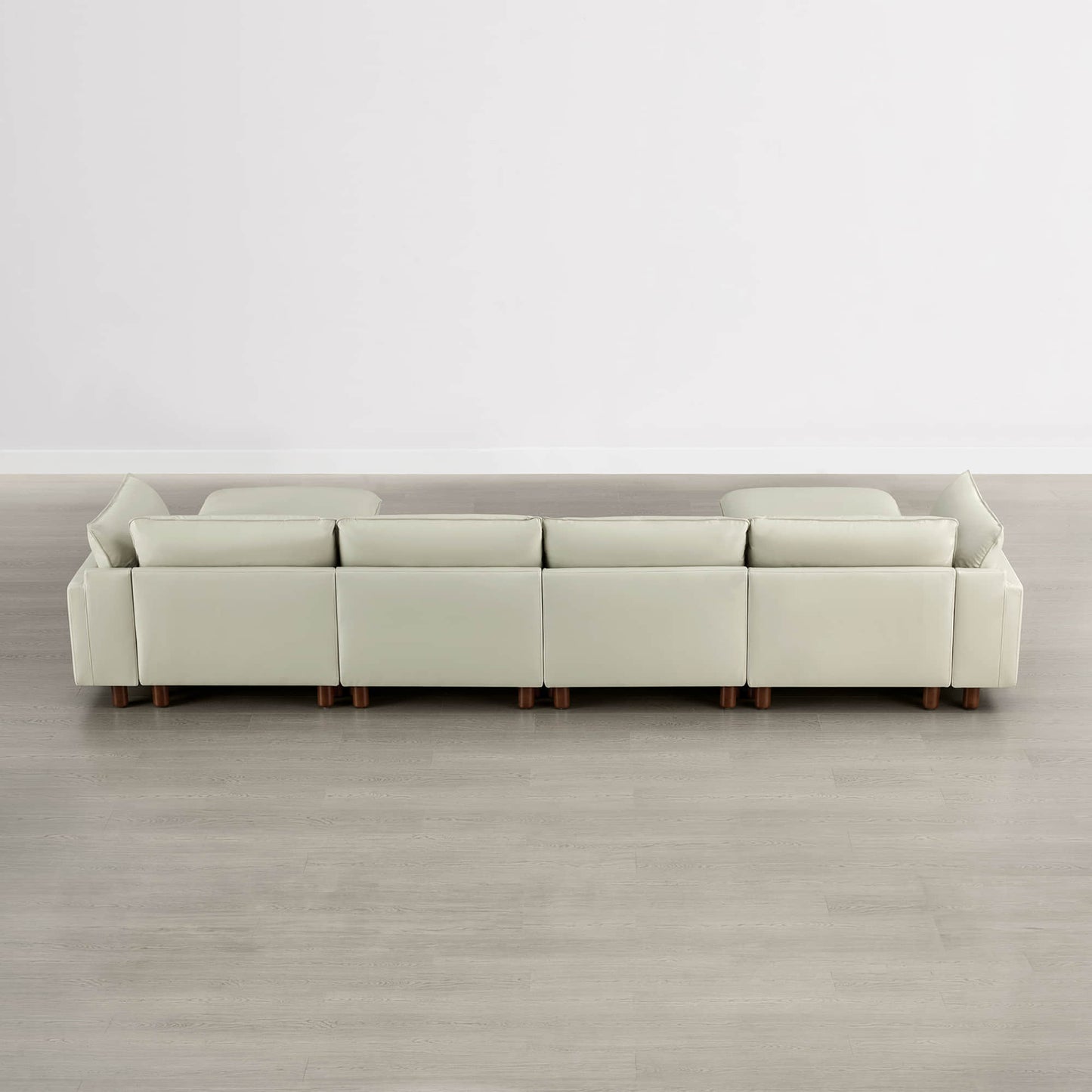 Modular 6-Seat Sectional Sofa with Wooden Legs
