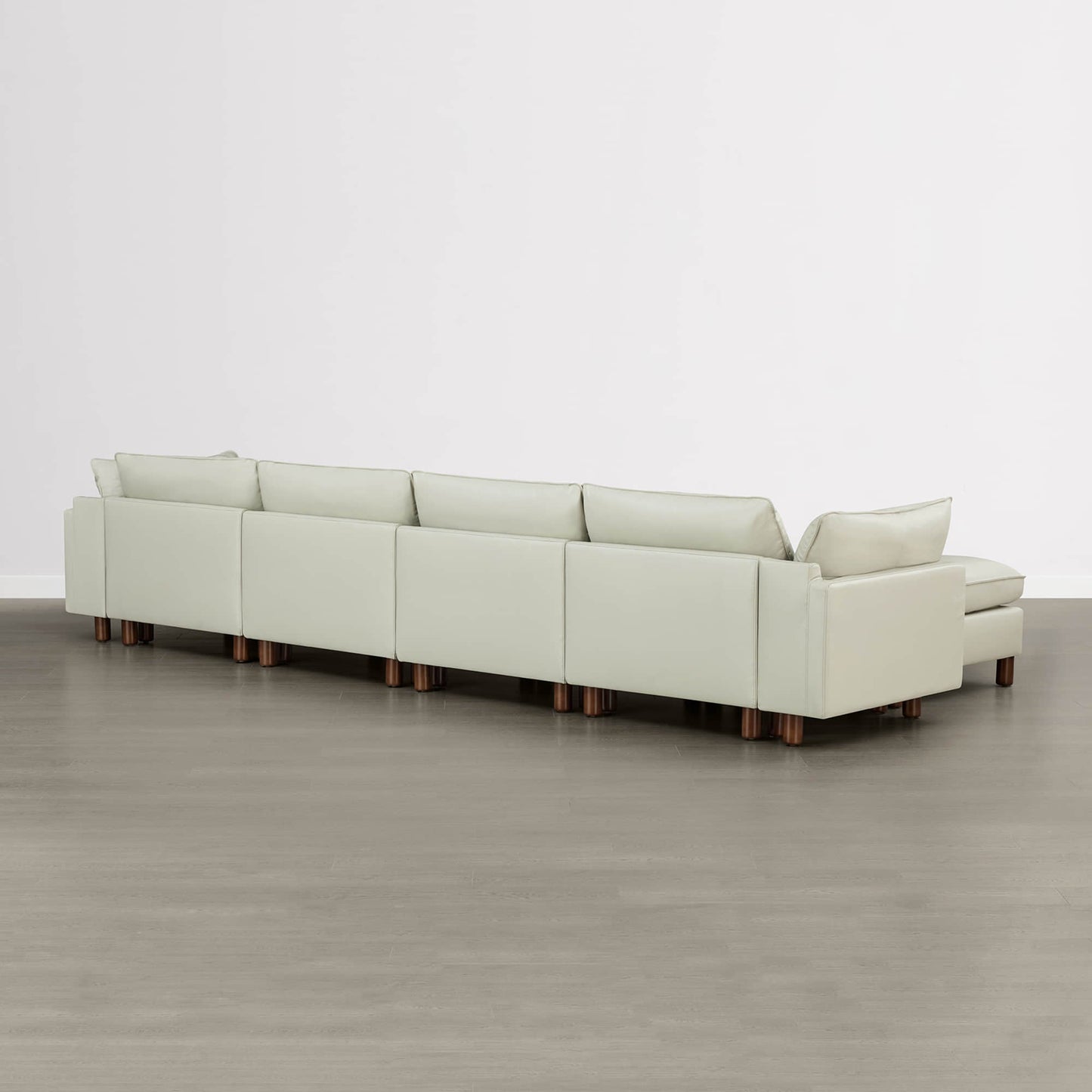 Modular 6-Seat Sectional Sofa with Wooden Legs