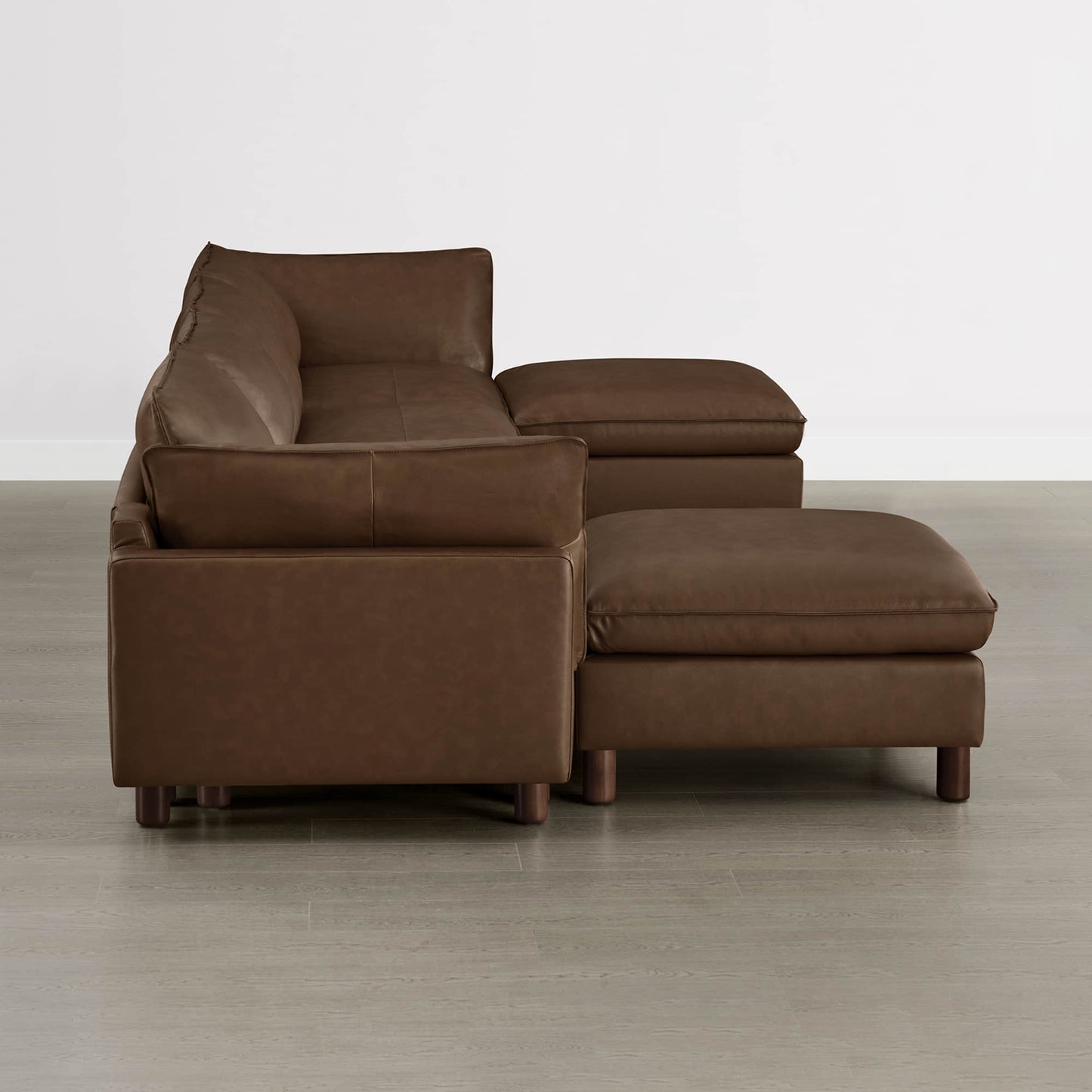 Modular 6-Seat Sectional Sofa with Wooden Legs