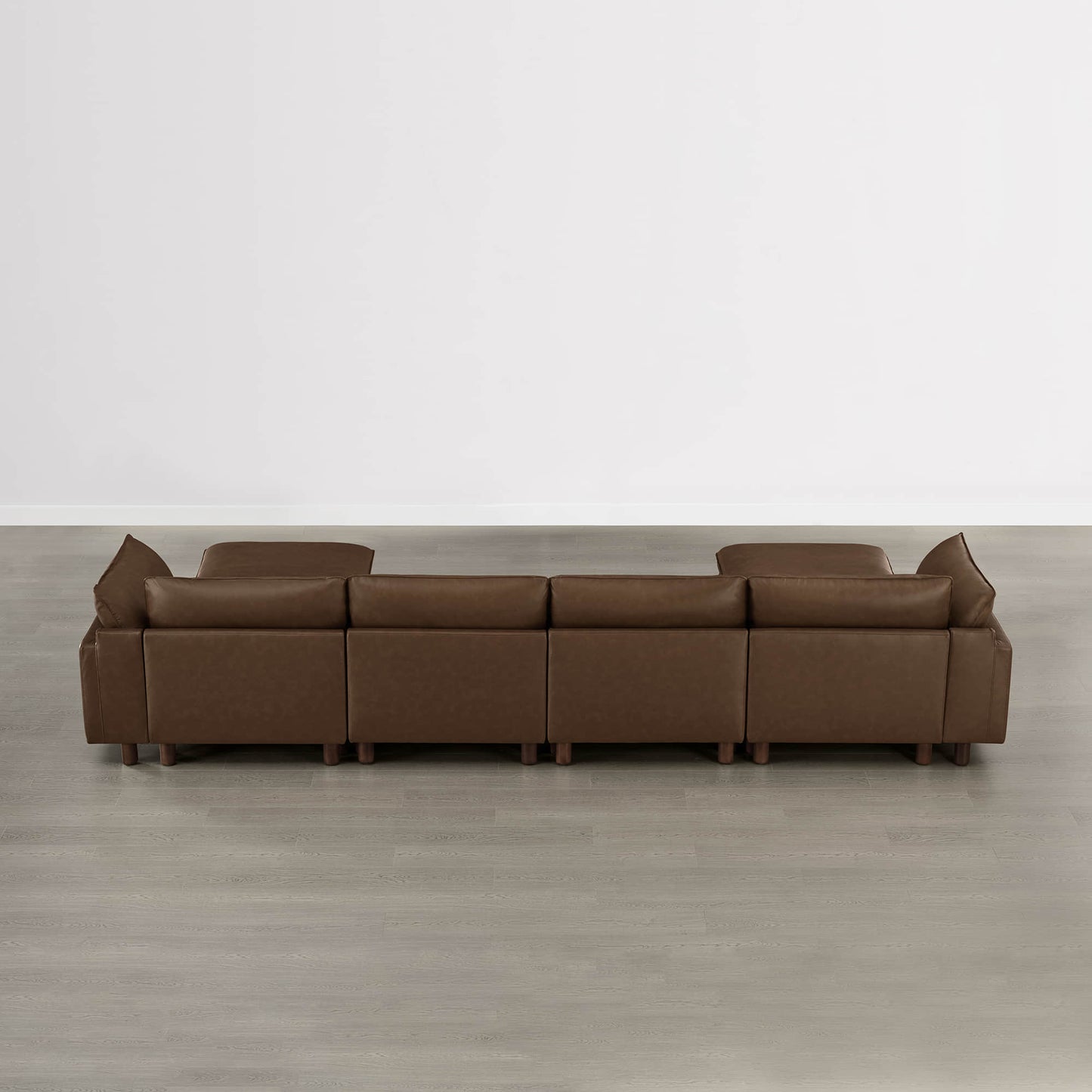 Modular 6-Seat Sectional Sofa with Wooden Legs